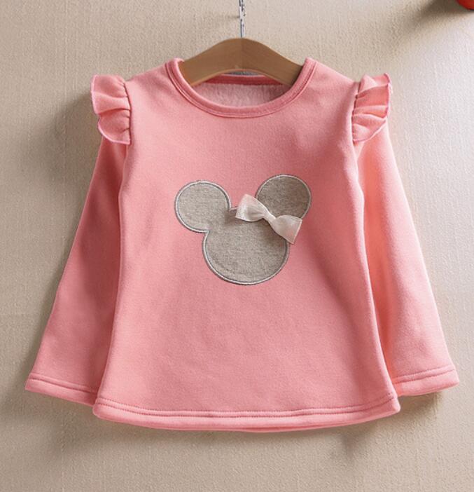 Peuter Kind Kleding Herfst Lange Mouwen T-Shirt Kids Cartoon Boog T-shirts Voor Baby Meisjes T-shirt Meisje Tops Tees 2 3 4 5 6 jaar: Roze / 2T