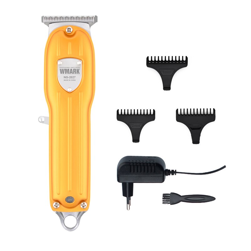WMARK NG-2027 hair clippers Zero-cut detail trimmer beard car electric haircut razor edge T-wide blade 7000 RPM: 2027 Golden