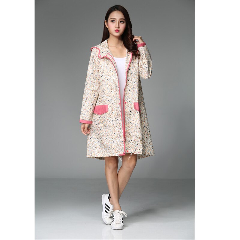 Gabardina Impermeable largo para mujer, Impermeable, para la lluvia, con sombrero, Impermeable, capa para la lluvia para mujer