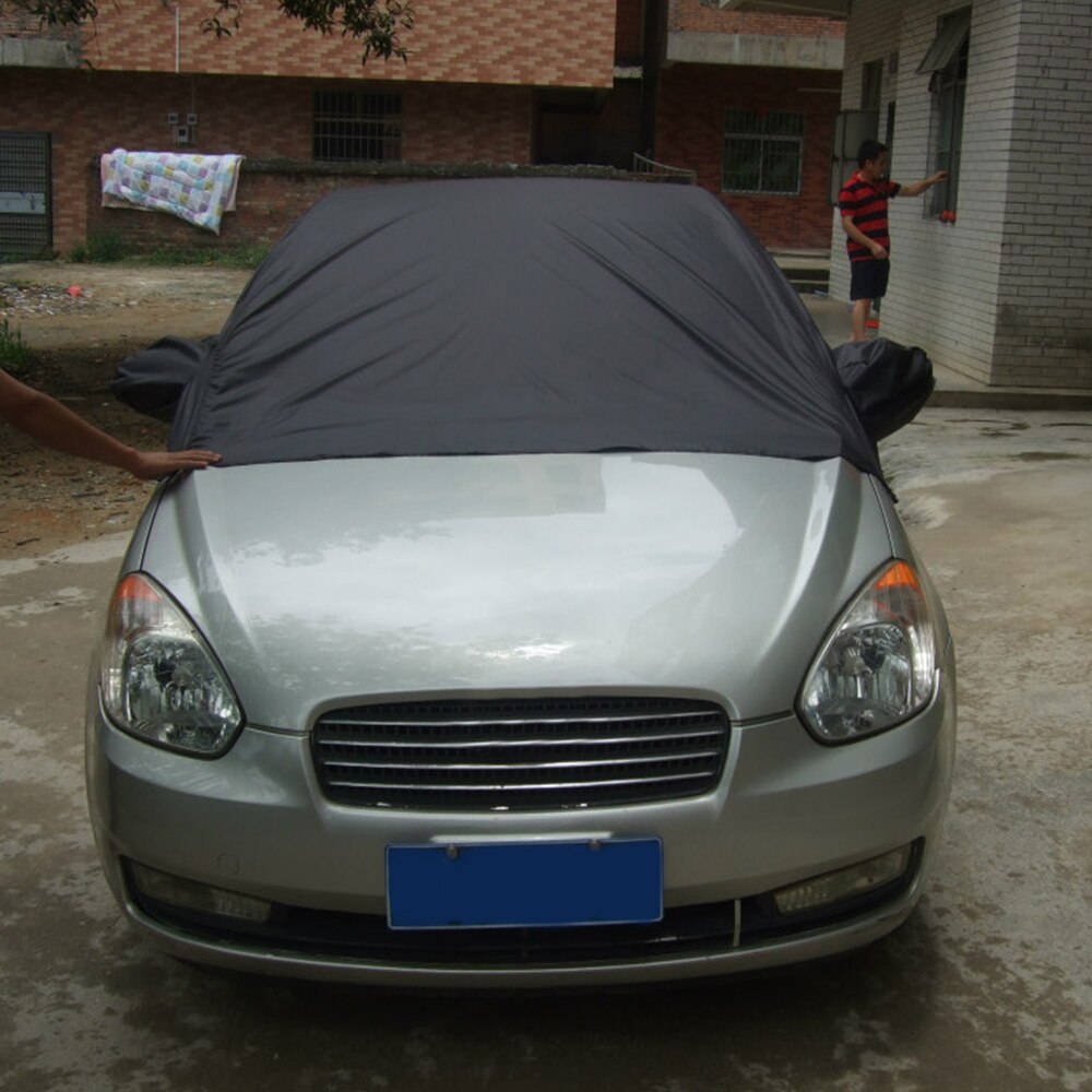 Universal Car Cover Sun UV Snow Dust Rain Resistant Half Covers 3 Sizes Car Protector Car Accessories