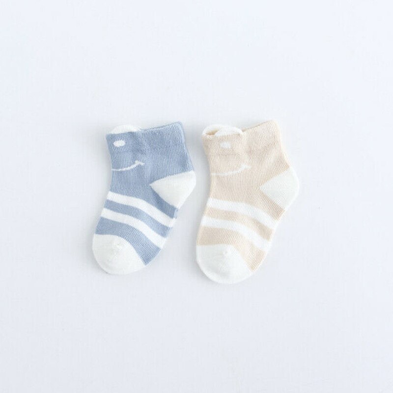 2Pairs Winter Warm Cartoon Baby Kid Casual Sport Sokken Katoen Gestreepte Multi-color Zachte Naadloze Teen Sokken Kinderen mini sokken