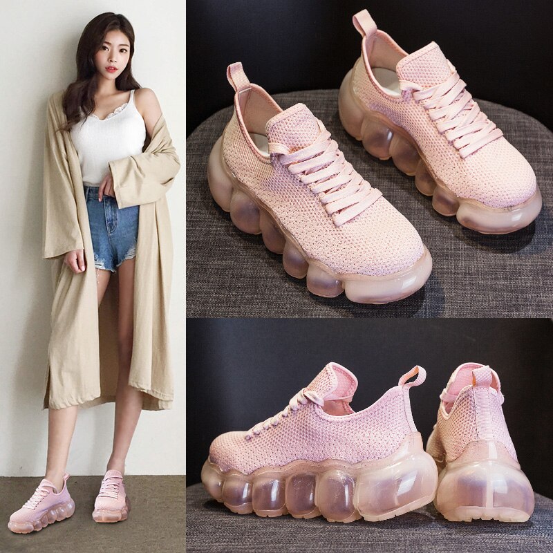 Women Shoes Flats Walking Shoes Walking Ladies Shoes Woman Lace-Up Mesh Breathable Female Sneakers Zapatillas Mujer