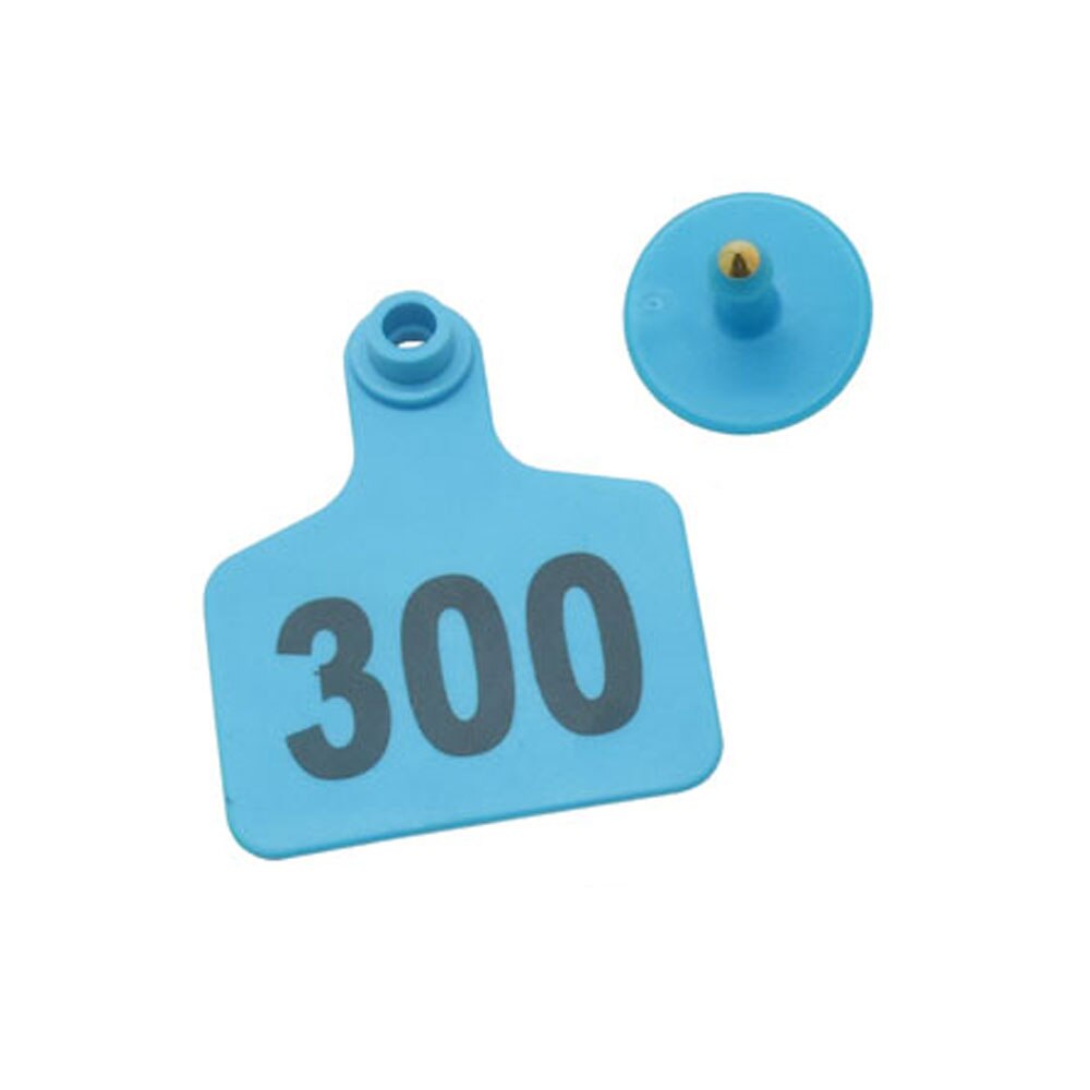 Farm Animal Cattle Ear No. 001-100 Digital Identification Card Label Signage Cow Ear Tag Copper Head Earrings Equipment 100 Pcs: Blue