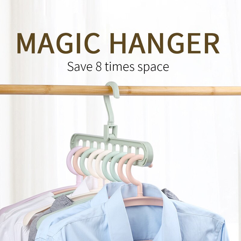 Cintre pliant multifonctionnel pour vêtements | Organiseur de cintre à 9 trous, gain d'espace cintre, cintre magique pliant de séchage, étagère de rangement pour vêtements écharpe