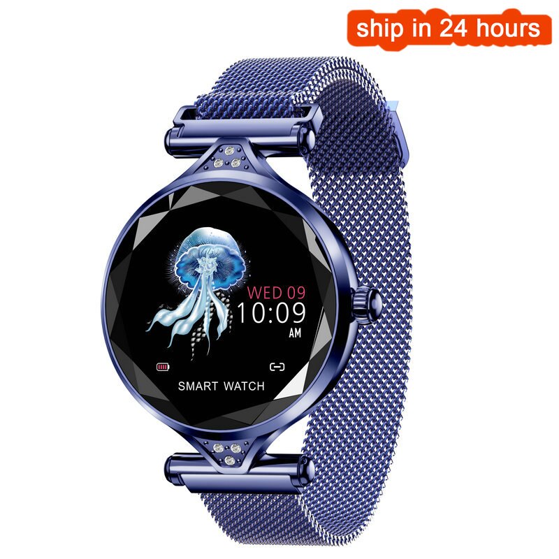 H1 smart watch frauen herz rate blutdruck fitness schrittzähler weibliche Armband physiologischen zyklus IP67 wasserdichte smartwatch: Blau