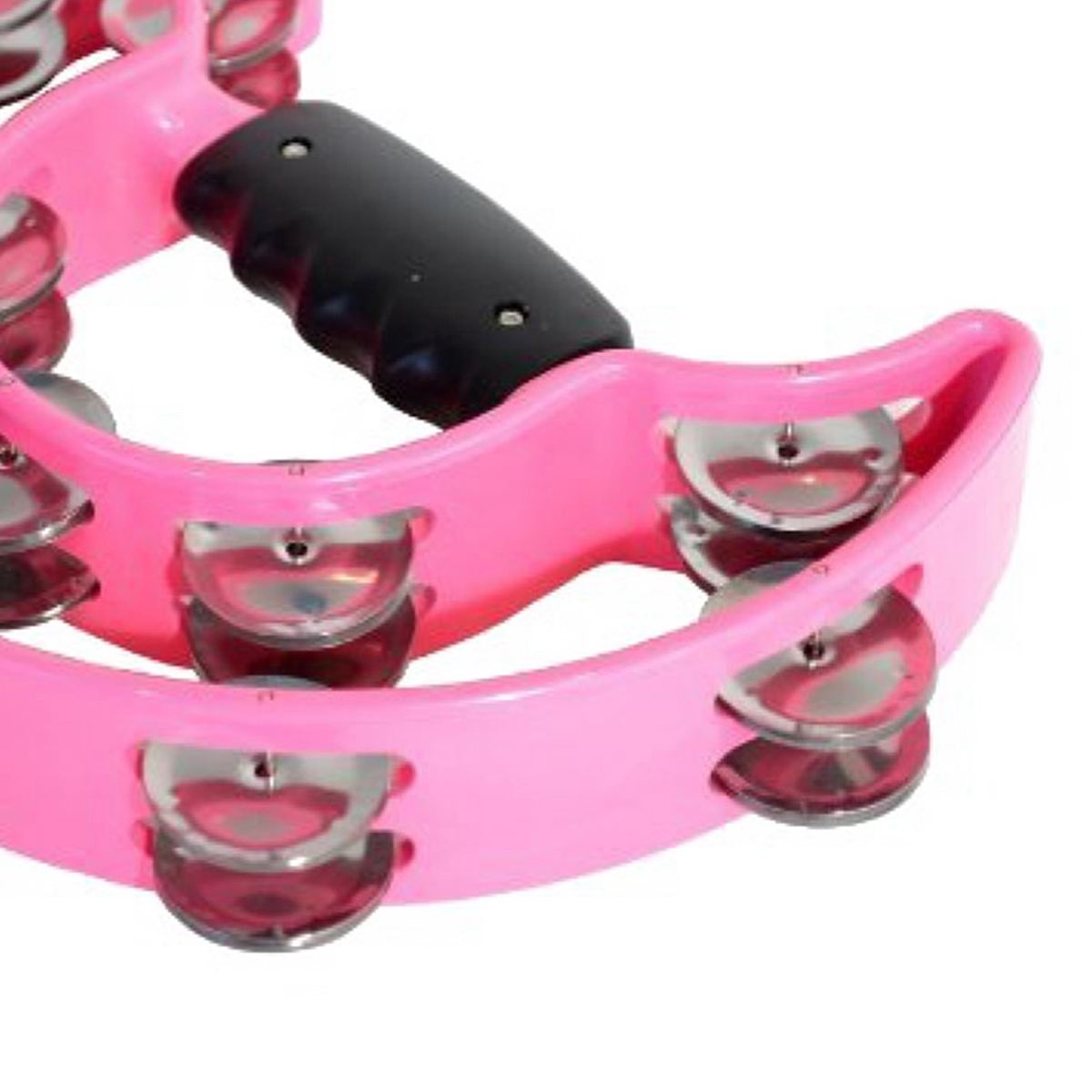 BMDT-Double anneau lune tambourin-40 Jingles-rose translucide médiator guitare