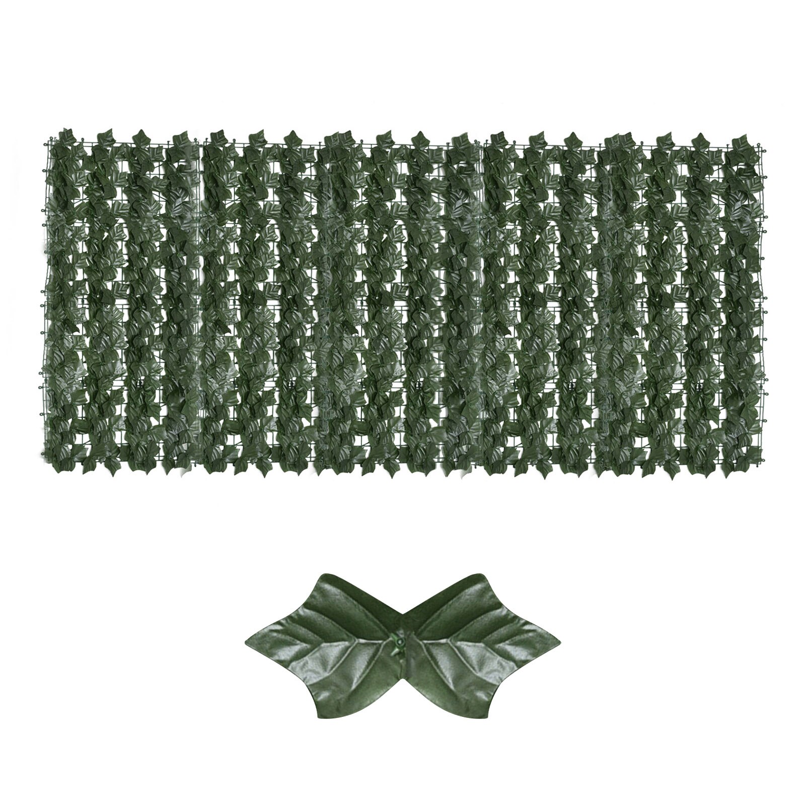 Artificial Green Ivy Leaf Screening Rolls Privacy Fence Screen Hedges Hanging Garland Private Balcony Garden Wall Decoration: 0.5x3m Dark