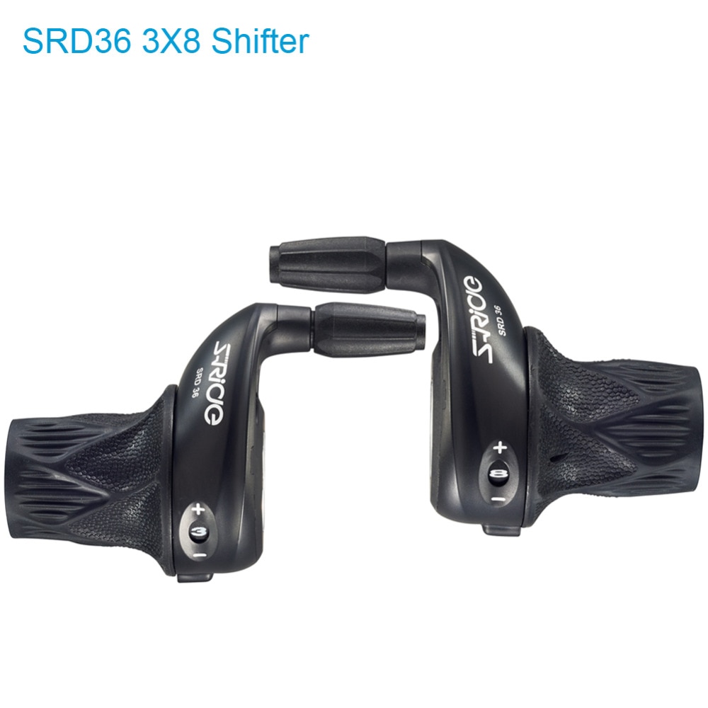 S-Ride MTB Bike 3x8 Speed Twist Shifter Left &amp; Right Twist Grip Gear Shifters Derailleur Compatible for Shimano SL-RS25