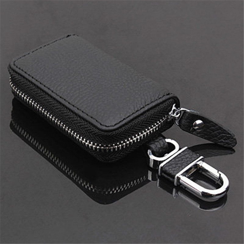 Pu Lederen Auto Key Portemonnees Mannen Sleutelhouder Huishoudster Keys Organizer Vrouwen Sleutelhanger Covers Zipper Key Case Bag: Default Title