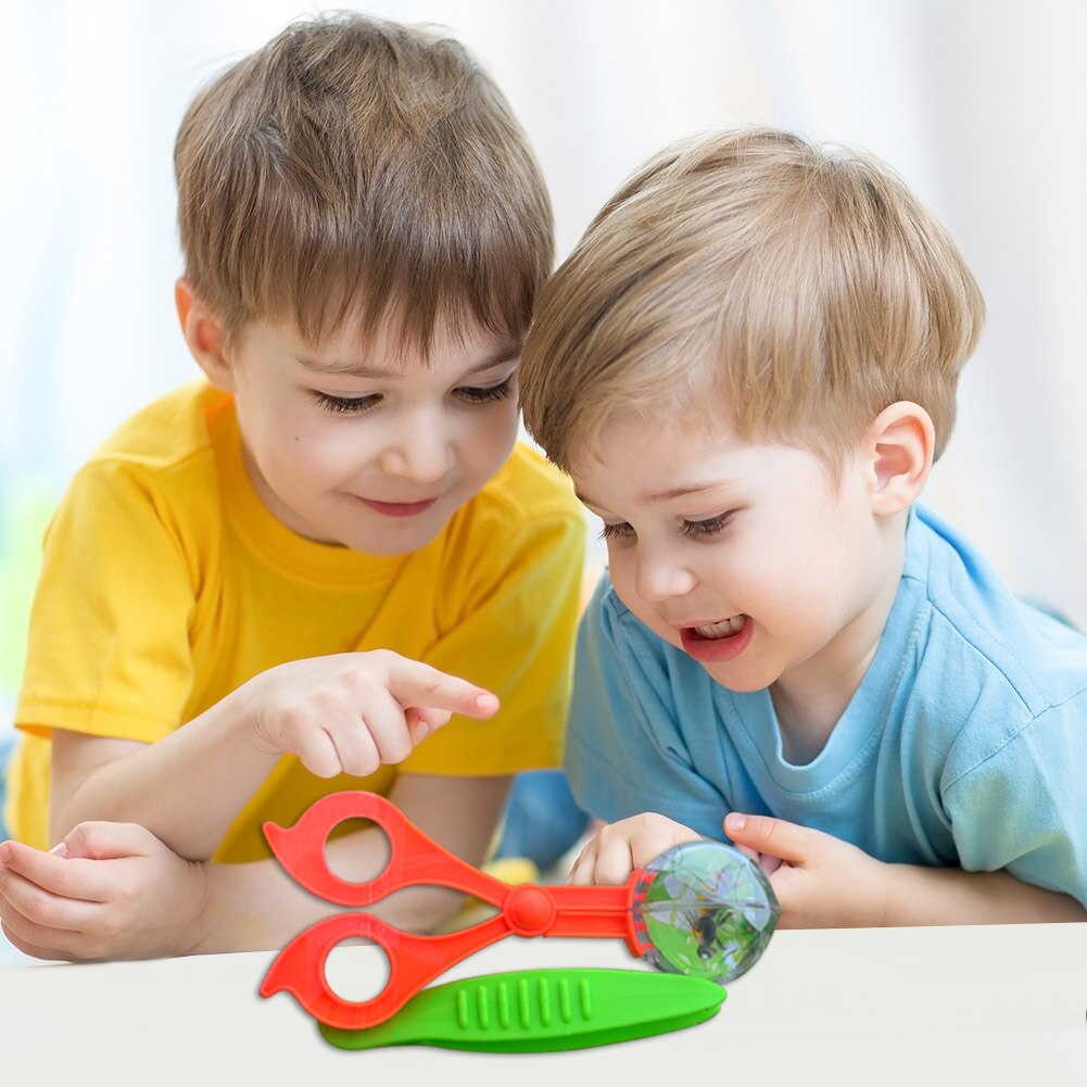 Plastic Bug Insect Catcher Scissors Tongs Tweezers For Kids Children outdoor explorer camping hiking insect catcher Handy Tool