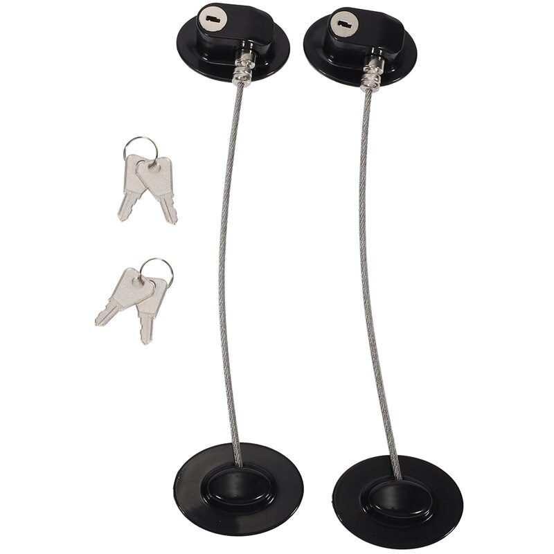 2 Pieces Refrigerator Door Lock Strong Adhesive Freezer Door Lock File Drawer Lock Child Safety Cupboard Lock with Key: Default Title