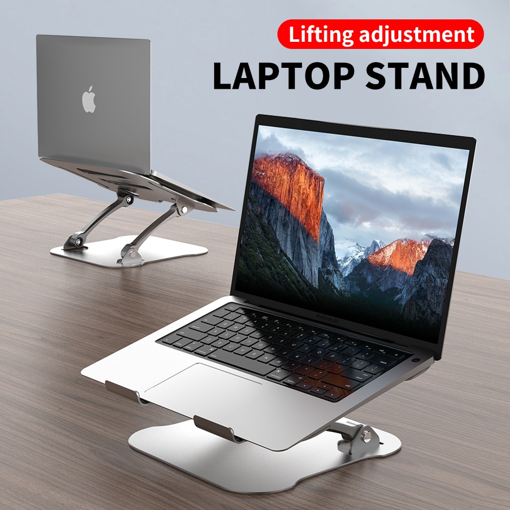 Aluminum Alloy Adjustable Laptop Stand Folding Portable for Notebook MacBook Computer Bracket Lifting Cooling Holder Non-slip