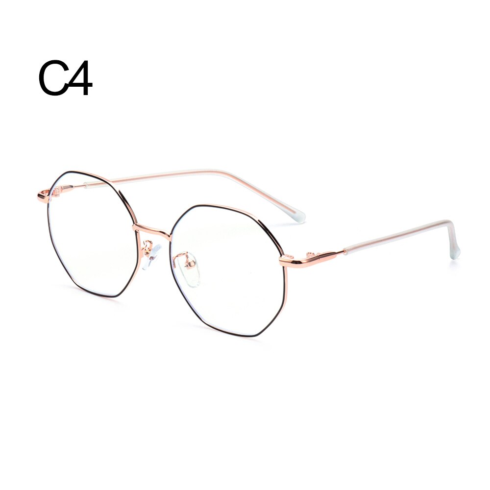 Classic Blue Light Blocking Glasses Women and Men Retro Round Metal Optical Eyeglasses Anti Eyestrain Computer Gaming Glasses: C4