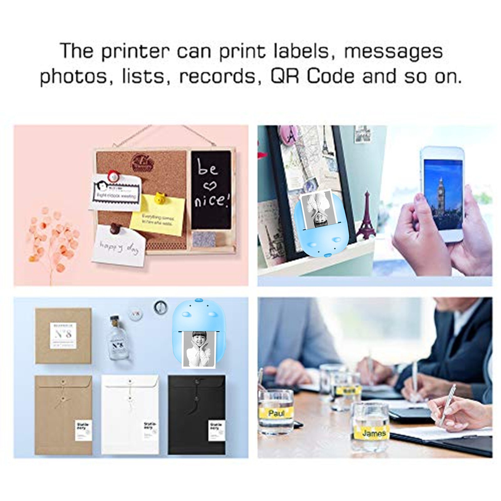 Mini Draagbare Thermische Draagbare Bluetooth Printer 57Mm Mini Draadloze Pos Image Photo Printer Voor Telefoon Android Ios Printers