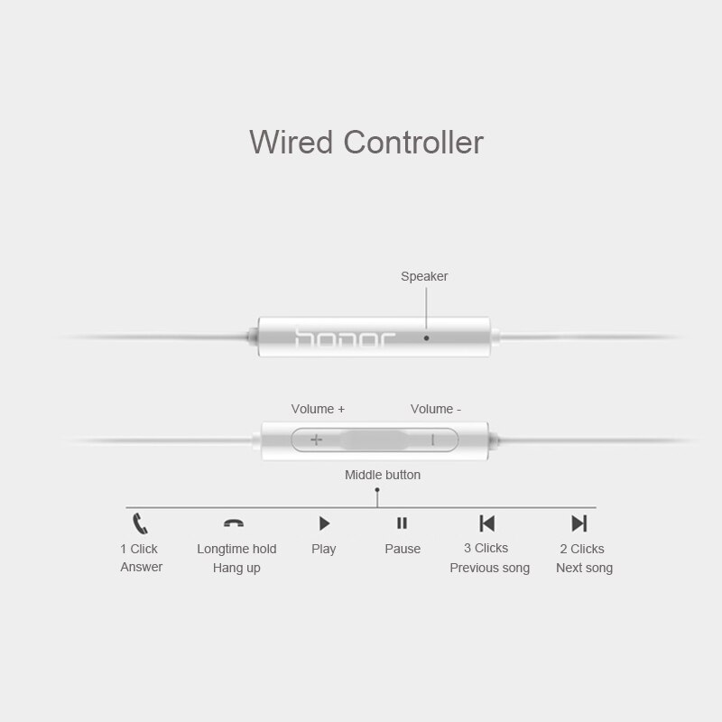 Huawei-auriculares AM115, auriculares metálicos con micrófono y Control de volumen, para teléfonos inteligentes Android, Huawei P8 9 10 Mate7 8 9 Honor 5X 6X 8