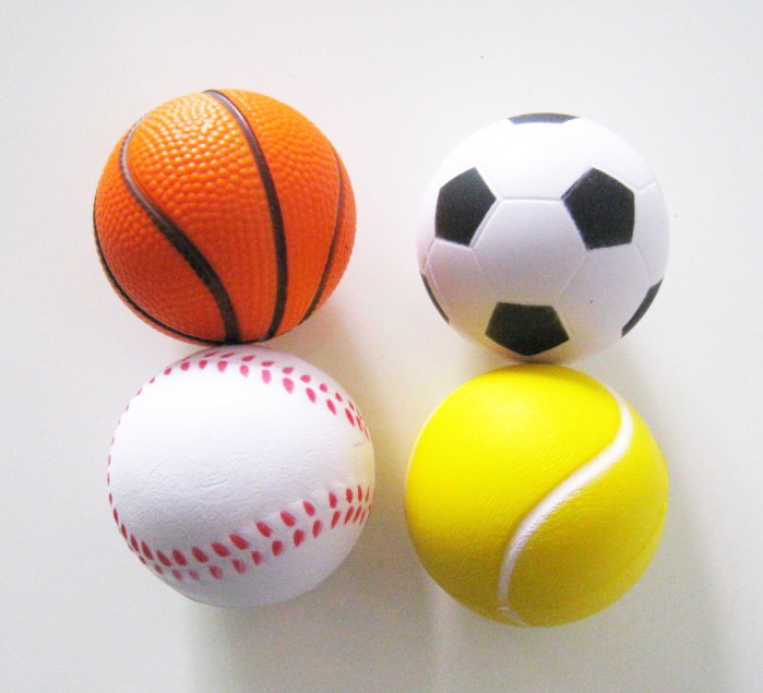 2 Stks/partij Sport Pu Stressbal, Pu Basketbal, Pu Baseball, Squeeze Bal, anti Stress Bal 6.3Cm Diameter Gyh