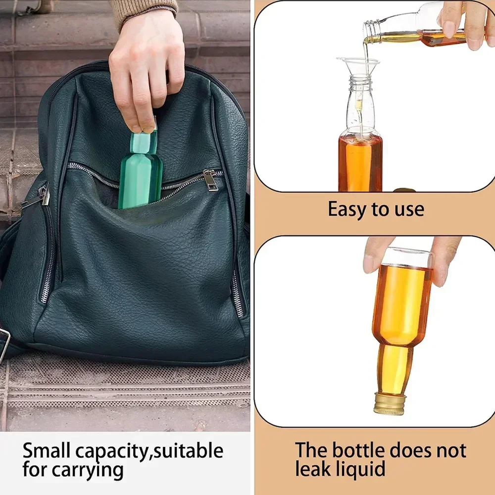 Sæt med 10/30/50/100 mini-spiritusflasker, 1.7oz plastik-spiritusflasker med sorte/sølv/guld låg, alkohol-shotflasker, juiceflaske