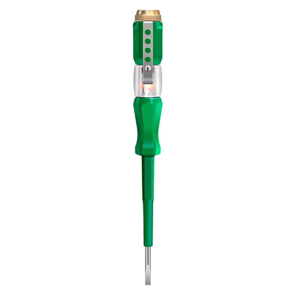 Bolígrafo probador eléctrico B07, indicador de voltaje, lápiz de prueba, destornillador, bombilla de neón de 100-500V, bolígrafo de prueba de aislamiento sin contacto: Verde