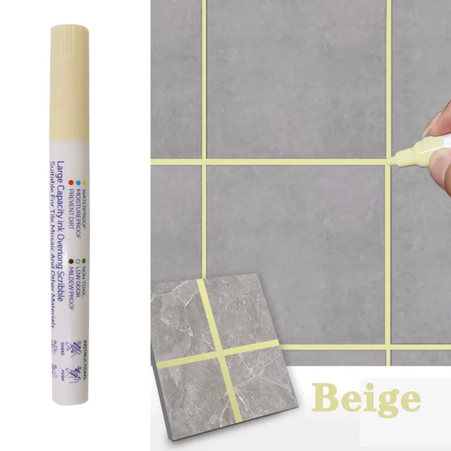 Waterproof Tile Marker Grout Pen Wall Seam for Floor Bathroom Kitchen Toilet Wall Seam Repair Black White Gold Silver Beige: Yellow