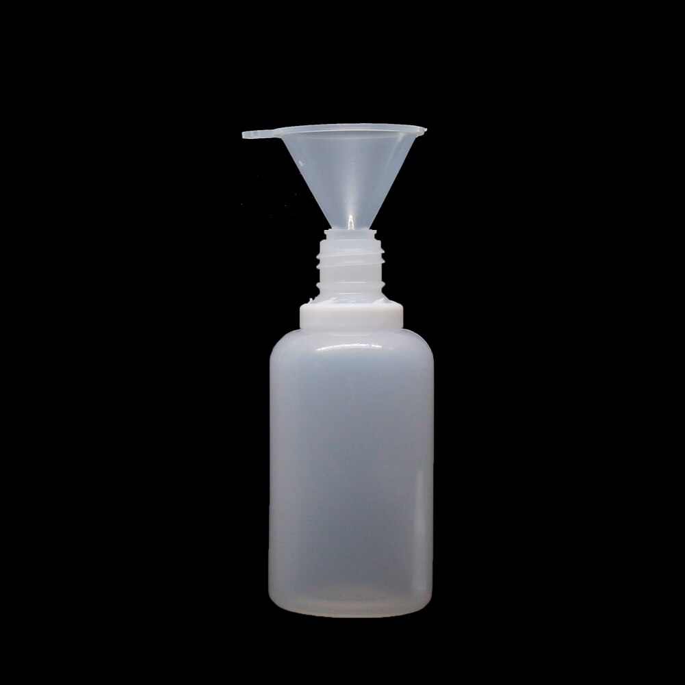 100 sztuk x 5ml-100ml plastikowe butelki z kroplomierzem puste wyciskane PE oko E płynny sok wkraplacz oleju pojemnik wielokrotnego napełniania + mini lejek