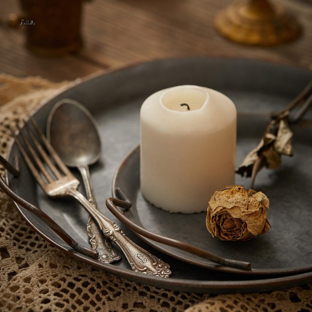 Cake Bread Tray Dual Handle Metal Decorative Multi-purpose Round Shape Cake Bread Tray Serving Tray for Decoration