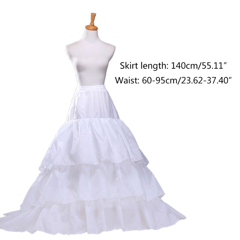 4-Hoop 4 Layer Ruffled Wedding Petticoat Skirt Bridal Dress Crinoline Underskirt