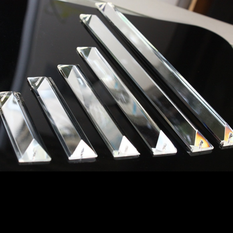 22x63mm-22x220mm 1 pieza 1 agujero/2 agujeros recorte triángulo cristal claro prisma candelabros de cristal piezas colgantes