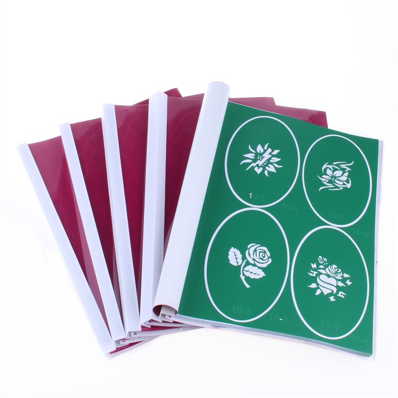 Gouden feniks boek tijdelijke airbrush tattoo sjablonen voor body art schilderij bloemen serie make-up cosmetica