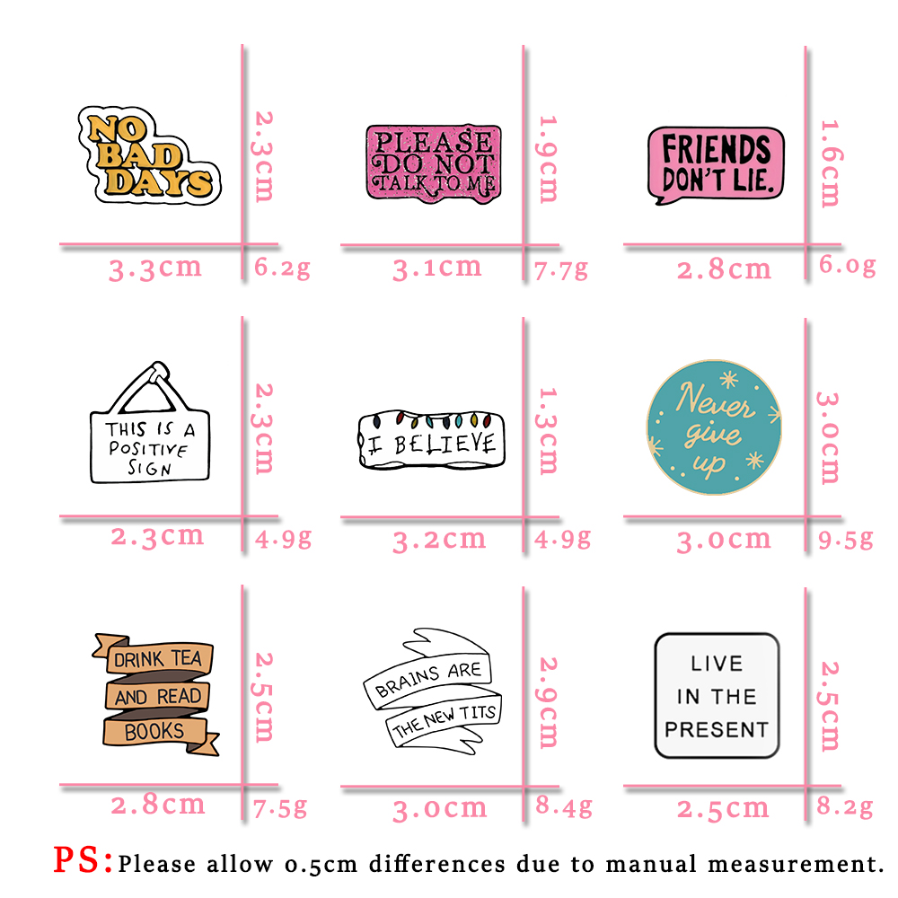 Broches en émail avec citation drôle, broches joyeuses de vie en direct, épingle à revers, lettre de puissance, sac de chemise personnalisé, Badge de motivation, pour amis, bijoux