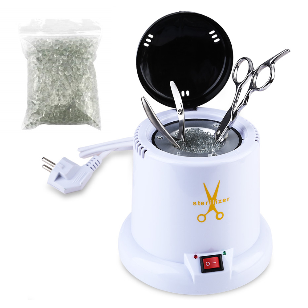 Herramienta de Metal para decoración de uñas, taza de esterilización, esterilizador de tijeras, equipado con herramienta de desinfección de arena de cuarzo para UV exterior: UK PLUG