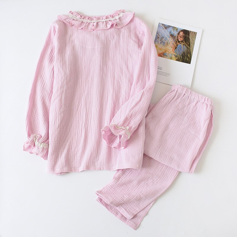 Fdfklak kvinder pyjamas sæt forår efterår barsel pyjamas jakkesæt bomuld amme pyjamas gravid nattøj