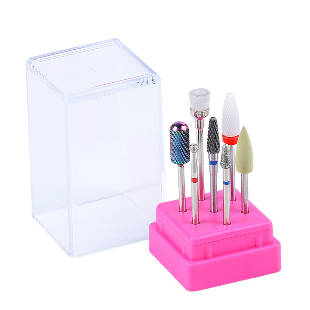 7 unids/set brocas de cerámica para uñas caja de acrílico fresadora máquina de manicura limas de uñas eléctricas herramienta de Arte de uñas: 03