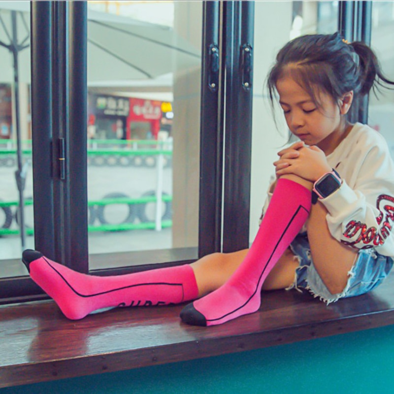 Calcetines deportivos de algodón hasta la rodilla para niños y niñas, calcetín de protección para la pierna, ideal para patinaje, disponible en 5 colores, para otoño e invierno, 1 par