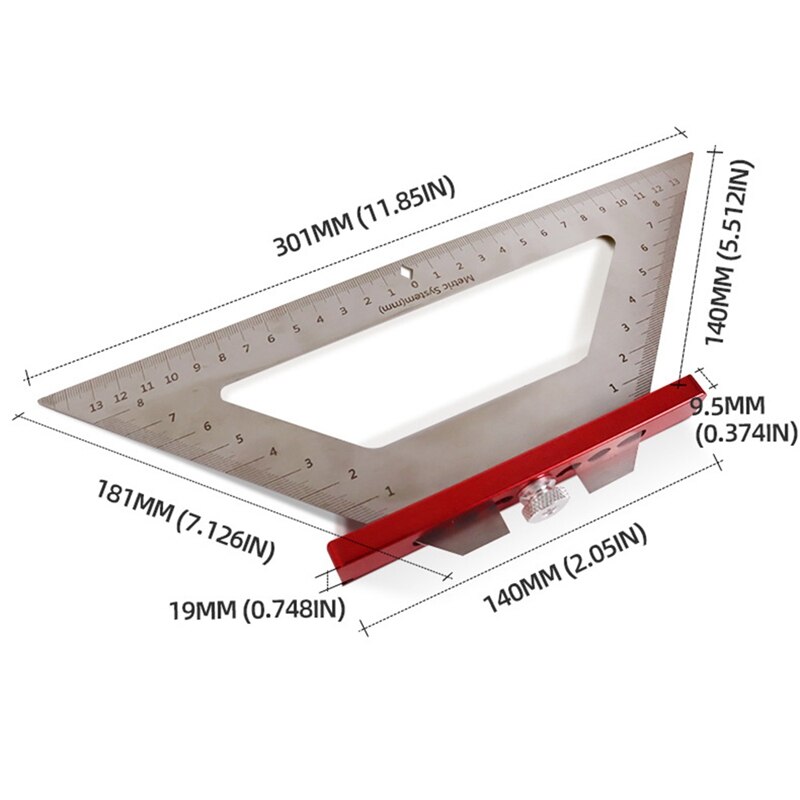 Fashionwoodworking Triangular Marker Simple Easy Ruler Line Drawing Marking Gauge Line Crossing Angle Ruler