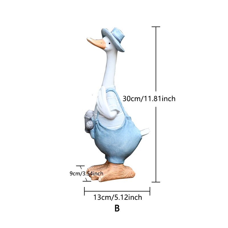 Duck Ornaments Resin Artificial Duck Garden Sculpture Animal Statue Couple Decoration Simulation Pond Decor Landscape Crafts: B