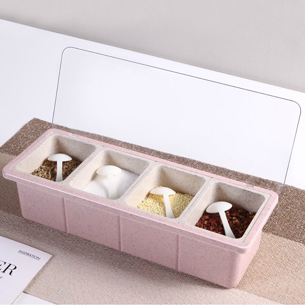 Kryddställ kryddkrukor låda förvaringsbehållare krydda burk köksredskap hem trädgård dekorativa förnödenheter verktyg