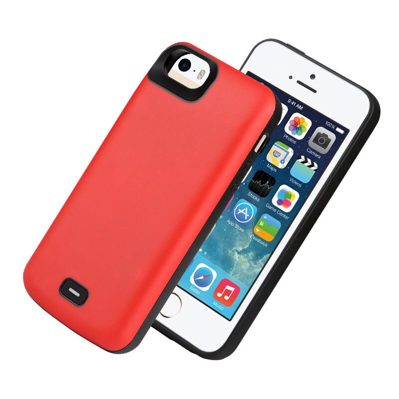 QuLing 4000 Mah For IPhone 5 5S SE Battery Case Battery Charger Bank For IPhone 5 Power Case: Rood