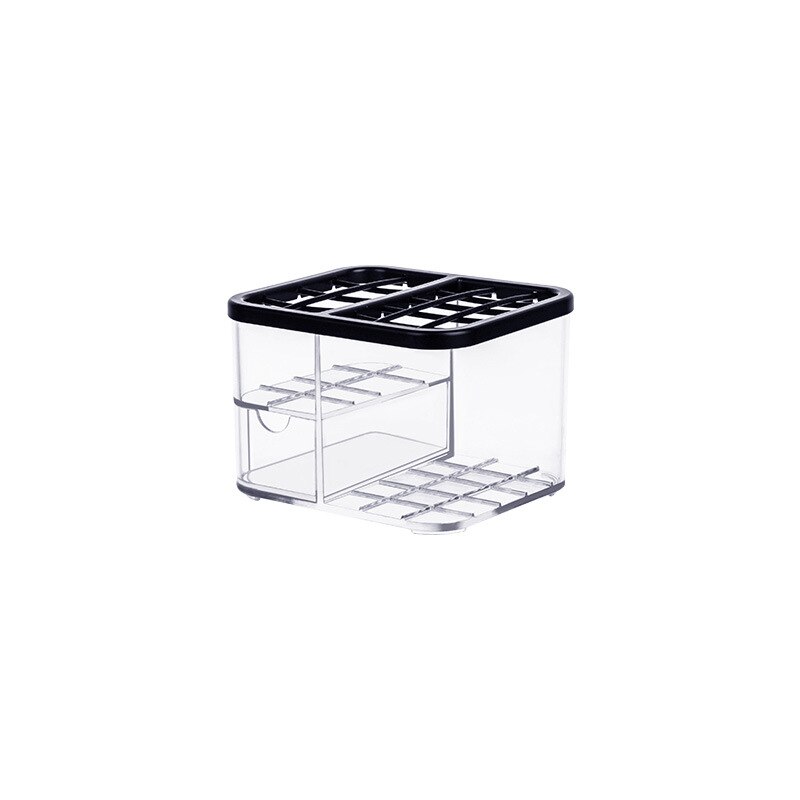 Plastik makeup arrangør vatrondell kasse kosmetisk arrangør makeup boks læbestift makeup børste opbevaring badeværelse bord arrangør: D