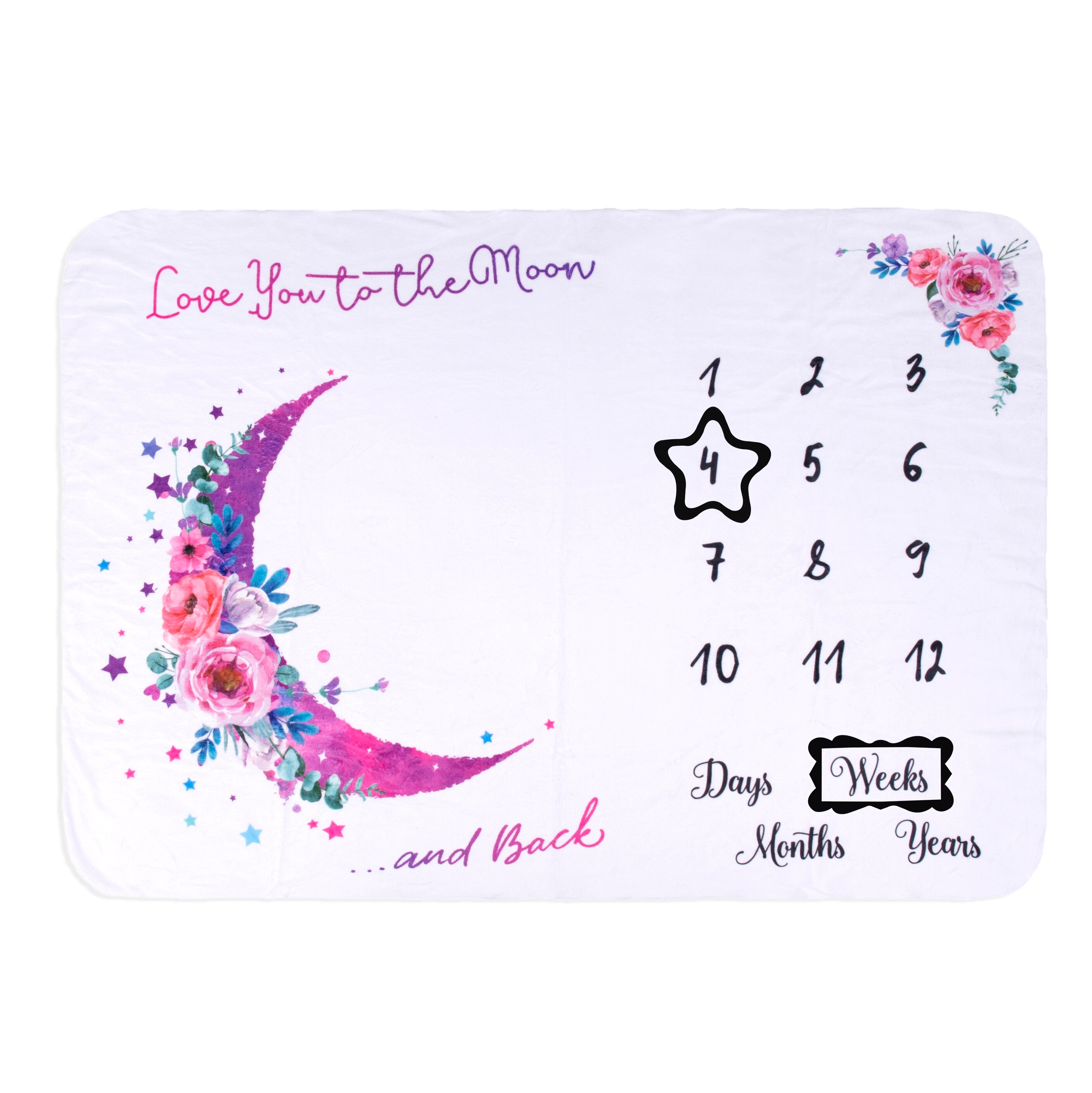 120*100Cm/Maan Patroon Baby Milestone Deken Flanel Foto Deken Cover Deken Baby Groei Memorial Fotografie Deken: FLR-050-M