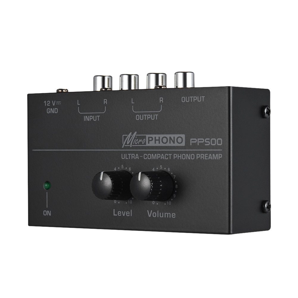 PP500 Phono Voorversterker Voorversterker Met Niveau Volumeregeling Rca Input Output 1/4 "Trs Output Interfaces Voor Lp Vinyl Draaitafel