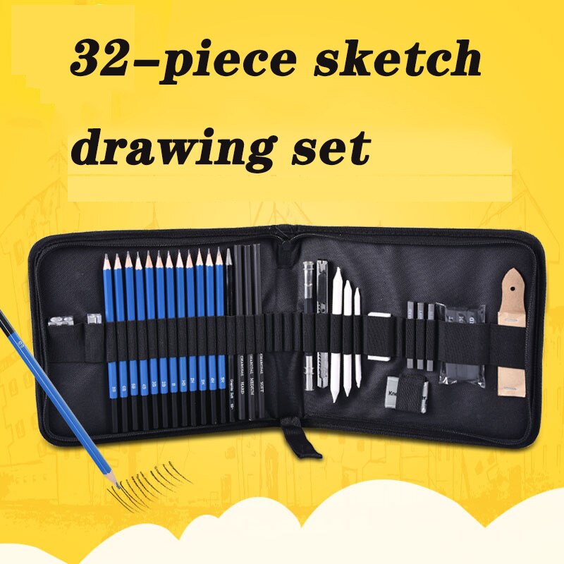 32 PCS Art Set Sketching Set Beginner Student Full Set Of Sketch Pen Art Supplies