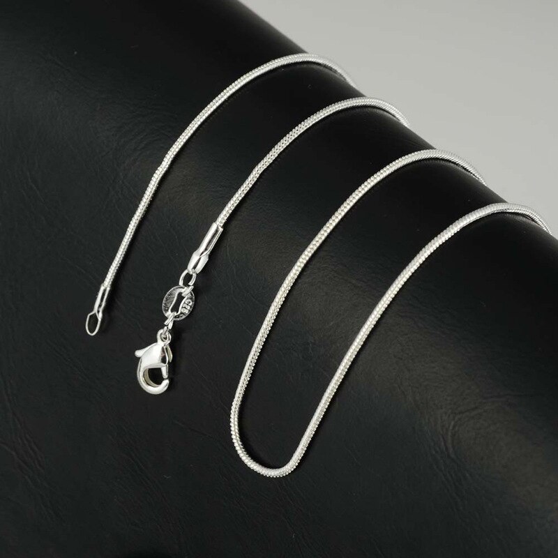 5pcs Verzilverd Snake Ketting met Sluiting voor DIY Necklac Sieraden Maken, 1.2mm Ketting 10 16 18 20 22 24 30 "HK091