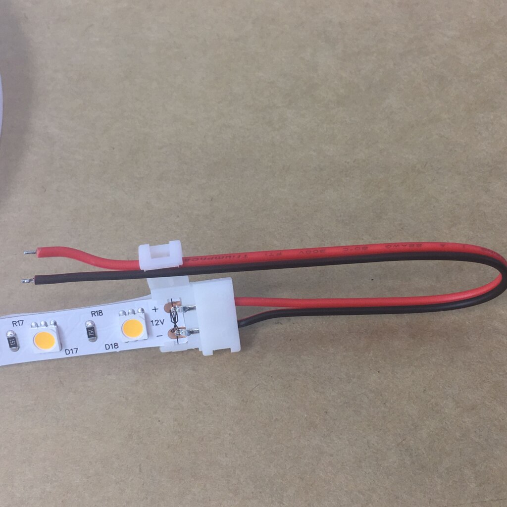 5 Pack 10mm Solderless Clip-on LED Strip Connectors – Long Jumper Gaps For 5050 RGB Tape