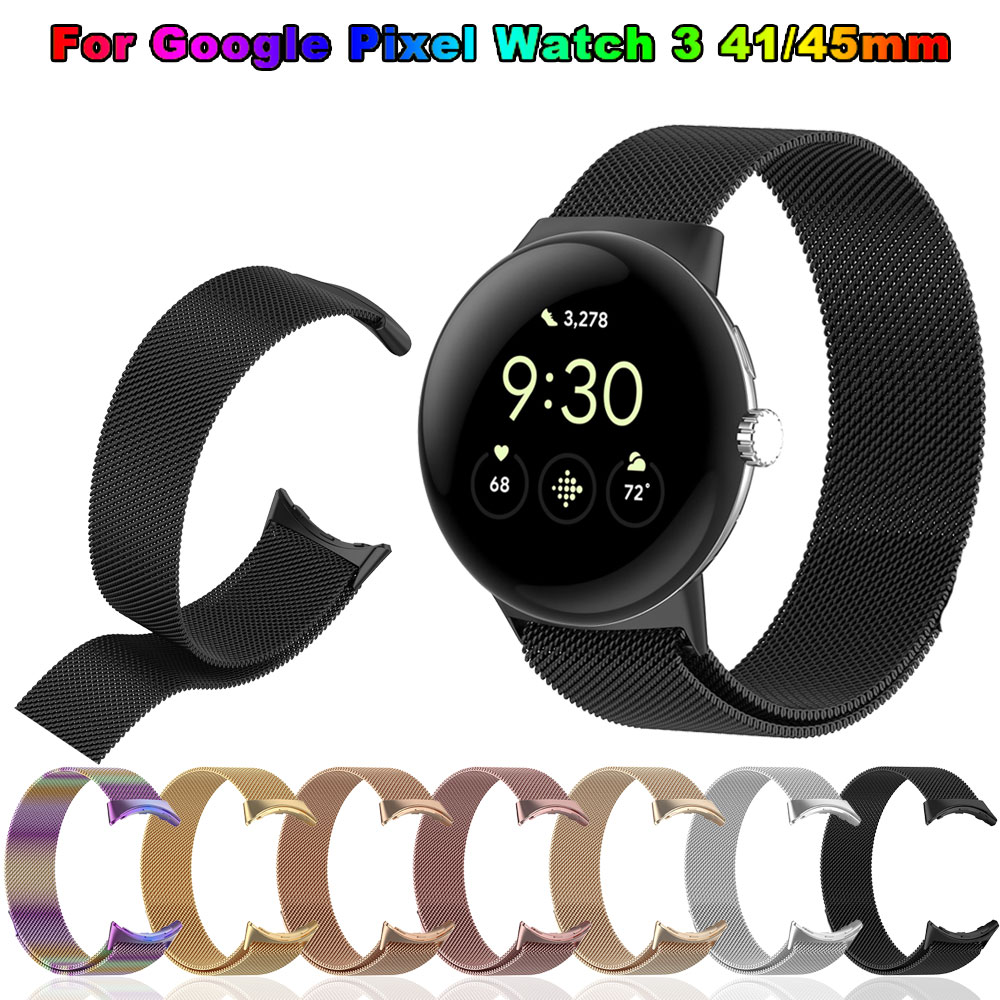 Milanesisk løkkeklokkerem til google pixel watch 3 41mm 45mm watch 3 magnetisk rem armbånd armbånd rustfritt stål metallrem