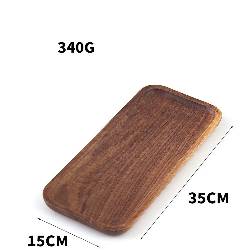 Rectangle Black Walnut Wood Pan Plate Fruit Dishes Saucer Tea Tray Dessert Dinner Bread Pizza Wood Plate Tea tray: JJ1439-35x15CM