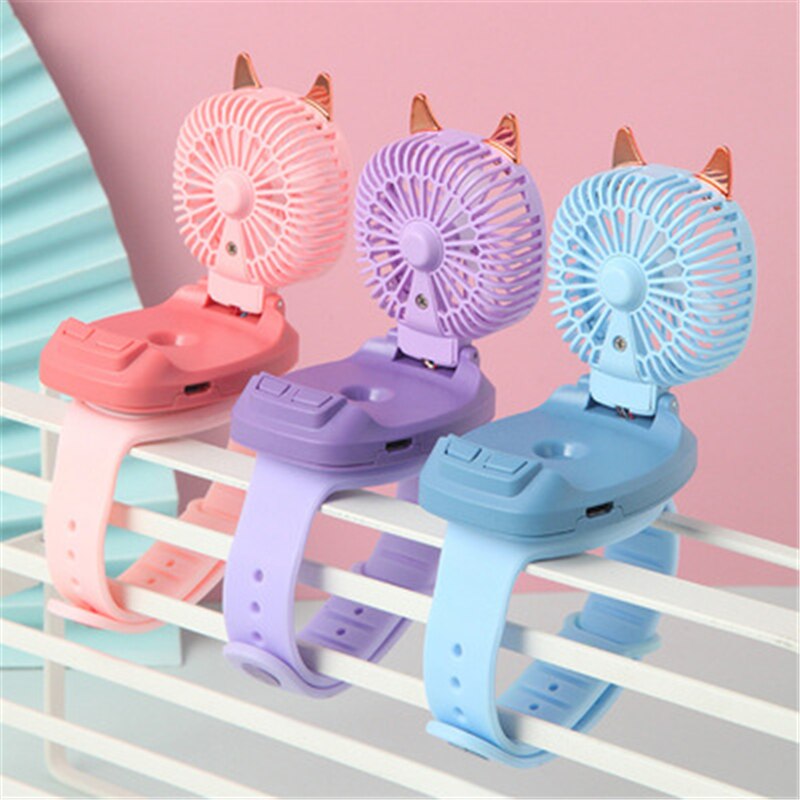 Portable Watch Fan USB Mini Personal Air Cooling Fan Wrist Watch Fan 360 Degree Rotation Fan Ventilador