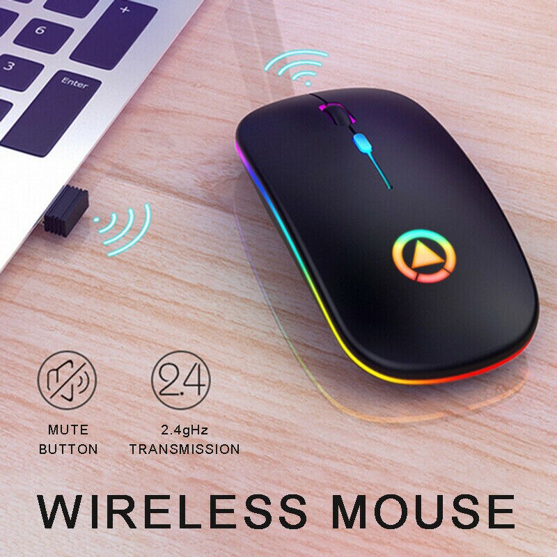 Nuovo LED Ricaricabile Del Mouse Gamer Mouse Senza Fili Del Mouse Silenzioso Mouse USB Ottico Ergonomico Retroilluminato A LED Gaming Mouse Per Il PC Del Computer Portatile Del Mouse