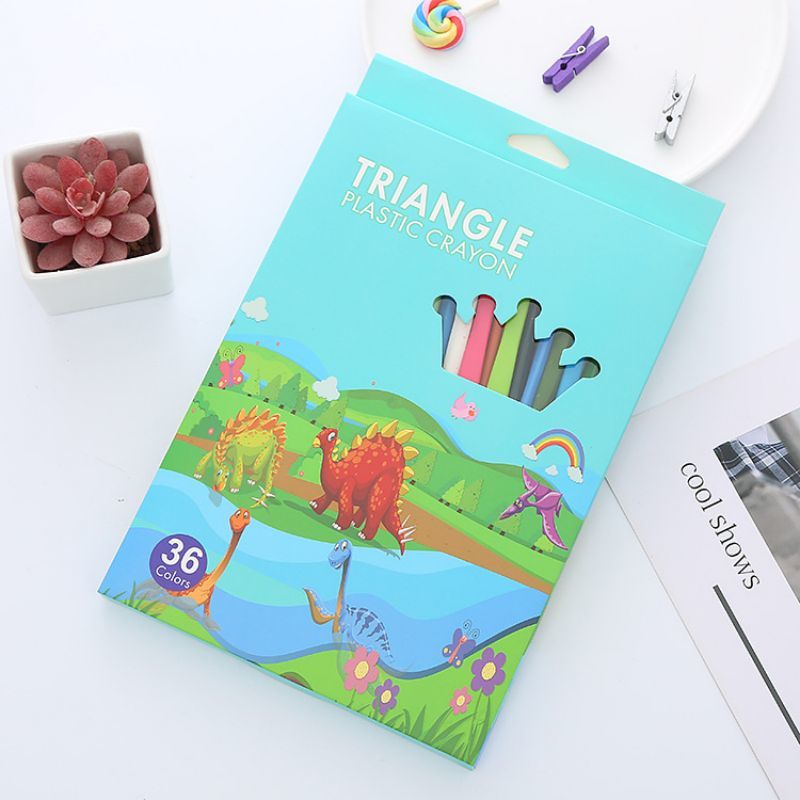 1 Juego de artículos de papelería lavables Lytwtw, dibujos animados, animales, frutas, material escolar, colores bonitos y encantadores, crayón para estudiantes: A-36Color