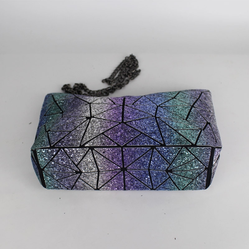 Handtas met ketting, dames crossbody schoudertas, geometrische lichtgevende clutch handtas, avondtasjes met traliewerk, bolsas