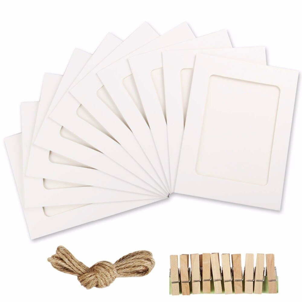 30 Pcs Papier Foto Muur Fotolijst Zwart Wit Karton Decoratie 3 /5 /6 /7 Inch Met clips